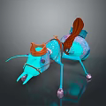 Vibrant Blue Decorated Ant With Orange Saddle And Glassy Wings Design