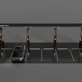 Modern Commercial Electric Vehicle Charging Stations In Parking Lot With Charging Equipment