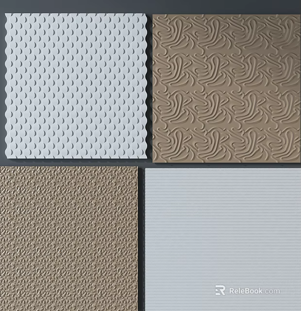 Modern Textured Wall Panels Design With Various Patterns And Neutral Colors 3d model