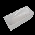 Modern White Rectangular Bathtub With Sleek Surface And Built In Design