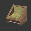 Modern Single Sofa With Wooden Frame Blue Padded Cushion And Golden Accent Design