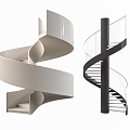 modern revolving staircase 3d model