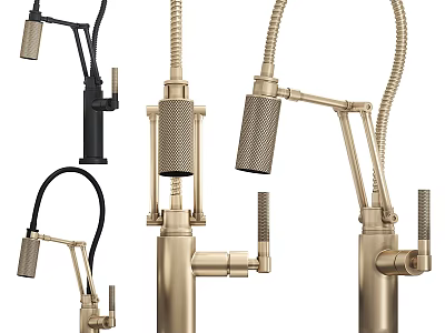 Stylish Microphones In Black And Gold Colors With Adjustable Stand Designs 3d model