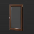 Modern Wooden Frame Casement Window with Clear Glass and Gold Handle Design