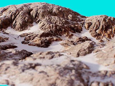 Natural Garden Landscape With Rocky Terrain Sandy Patches And Blue Sky 3d model