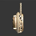Golden Heart Shaped Pendant Necklace With Intricate Design And Shiny Chain For Fashion
