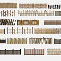 Various Wooden and Bamboo Railing Designs with Woven Patterns for Outdoor Use