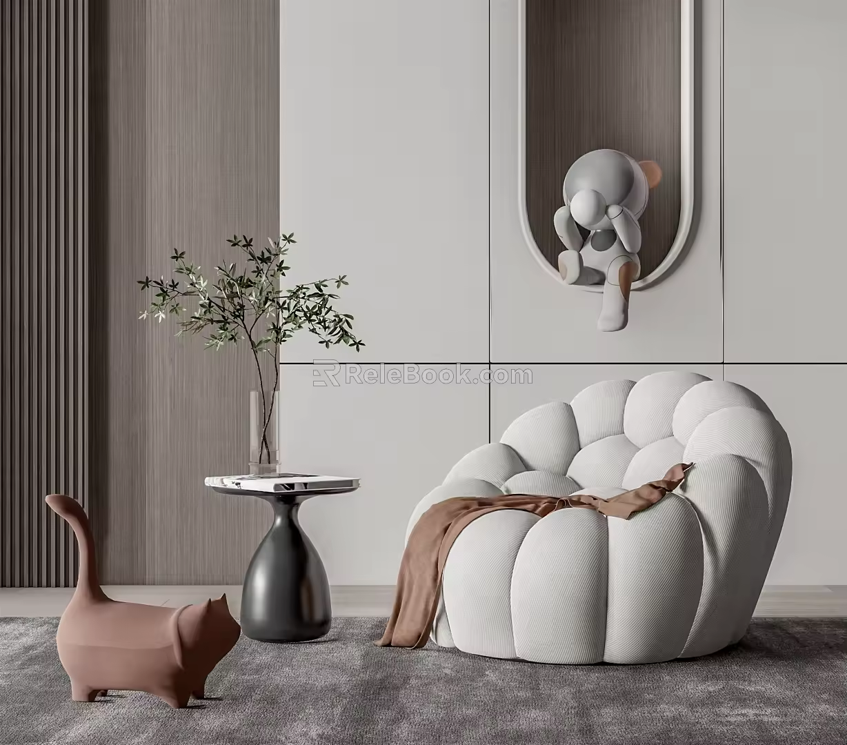 Modern Single Sofa Lazy Sofa 3d model