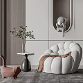 Modern Single Sofa Lazy Sofa 3d model