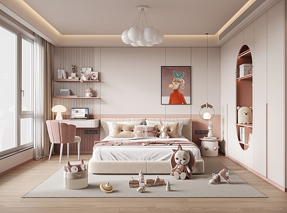 Modern Children's Room Girls Children's Room 3d model