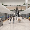 modern high-speed railway station 3d model