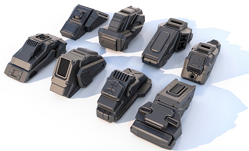 sci-fi mechanical parts hard surface combination 3d model