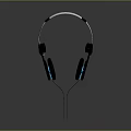 Computer Headphones With Wired Design Black Silver Accents Blue LED Lights And Comfortable Ear Cups