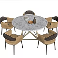 Modern Dining Table and Chair Combination 3d model