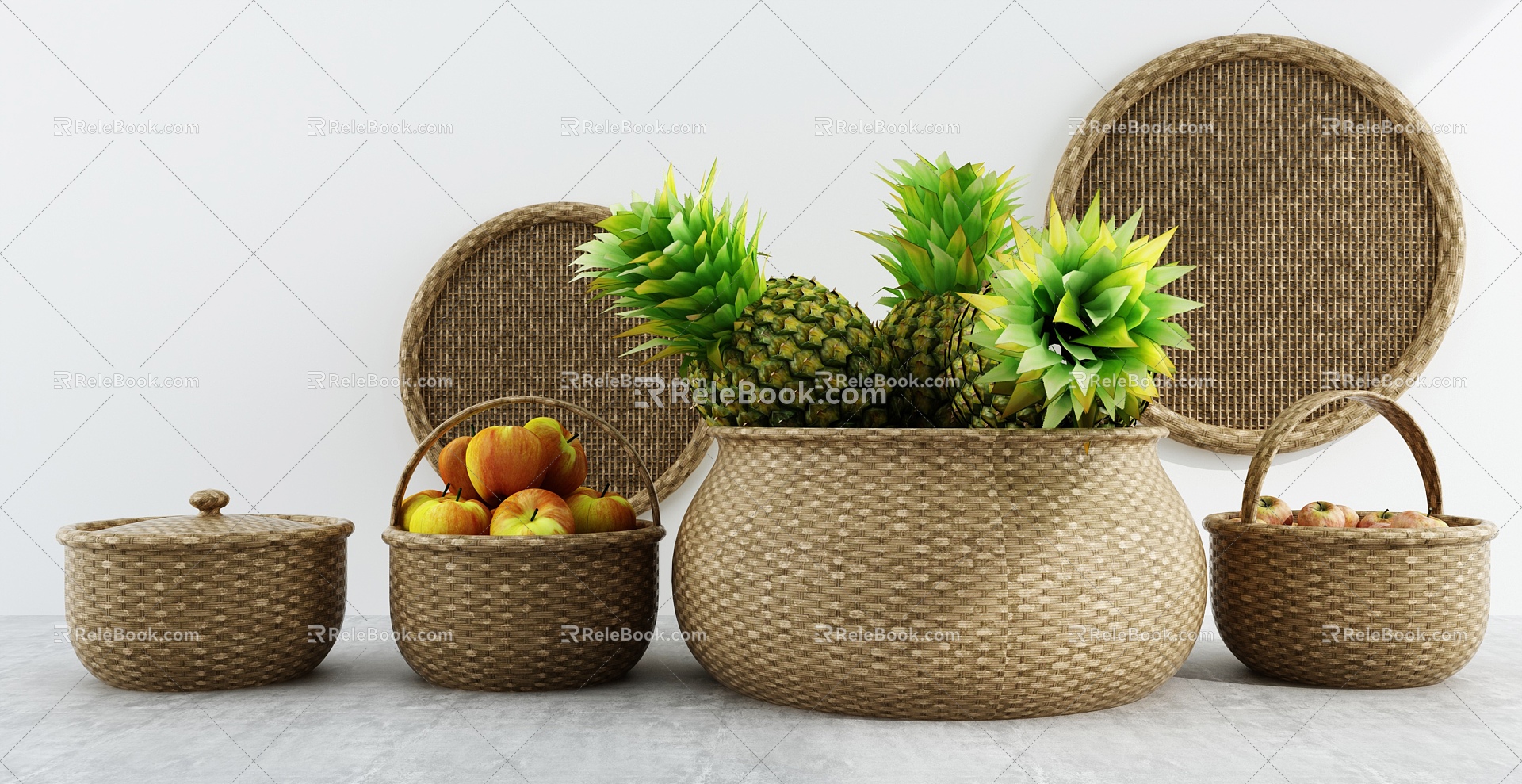 Modern Storage Basket Fruit Storage Basket 3d model