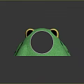 Frog Shaped Green Play Equipment With Yellow Eyes Black Spots And Silver Mouth For Children