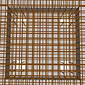 Intricate Grid Structure With Orange Lines And Gray Squares Design 3d model