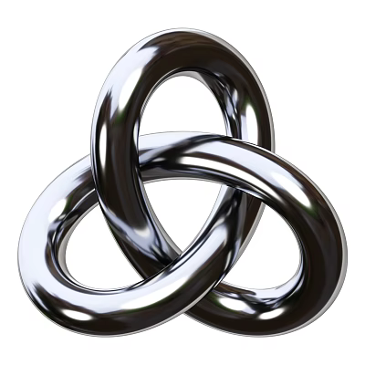 Modern Metallic Decorative Ornament Set With Intertwined Rings And Polished Geometric Design For Home Decor 3d model