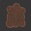 Fluffy Light Brown Shaped Carpet with Soft Plush Texture and Irregular Design 3d model