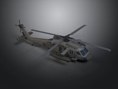 Aerospace Support Helicopter With Rotor Blades And Cockpit For Space Missions 3d model