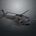 Aerospace Support Helicopter With Rotor Blades And Cockpit For Space Missions