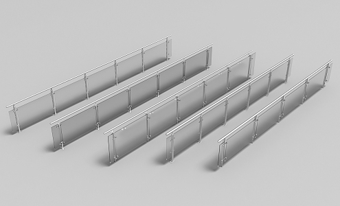 Glass guardrail 3d model