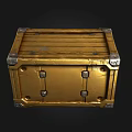Golden Metal Storage Cabinet With Silver Hardware And Sturdy Vintage Industrial Design