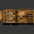 Orange Heavy Duty Industrial Generator With Metal Casing Control Panel And Vents On Wheeled Base