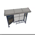 Modern Urban Bus Stop Shelter With Roof Bench And EVERMOTION Billboard