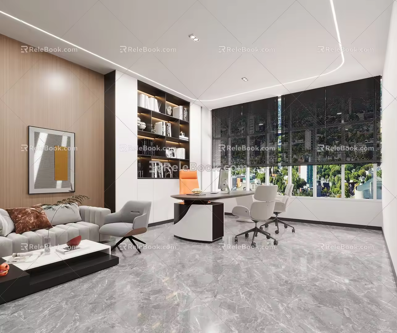 Modern office space 3d model