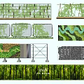 Lush Green Plant Wall Design With Metal Grid Frame And Vibrant Foliage
