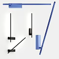 Modern Minimalist Wall Lamps With Long Strip Lights Black Metal Brackets On Gray Wall