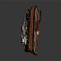 Detailed Mechanical Component Internal Structure With Orange Frame Circular Hole And Parts