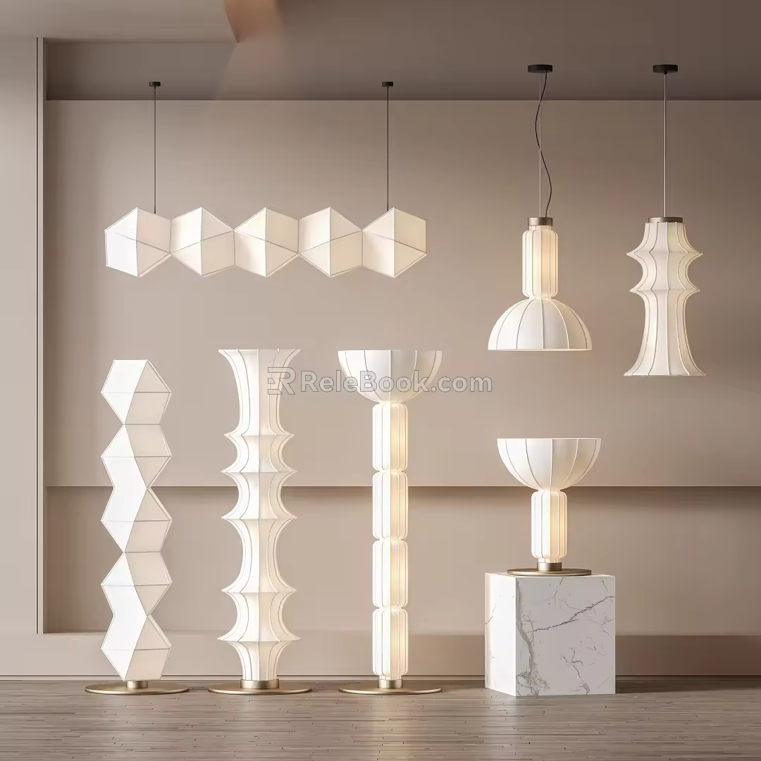 Modern lamp combination chandelier 3d model