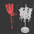Gothic Style Floor Lamp With Black Metal Frame And Crystal Pendant Decor Elements
