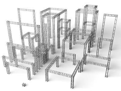 Industrial Equipment Metal Frame Assemblies For Construction Scaffolding And Structural Use 3d model