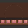 Delicious Open Chocolate Box With Pink And White Square Shaped Candies