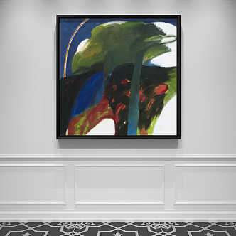 Modern abstract painting simple green living room abstract decorative painting 3d model