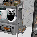 Kitchen Storage Rack With Oven Air Fryer Mixer And Utensils