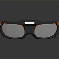 Protective Sports Goggles with Orange and Black Frame and Transparent Lenses for Outdoor Activities