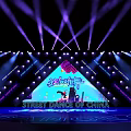 Gorgeous Stage With Purple And Blue Lights Display Screen For Event Performance 3d model
