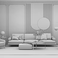 Modern sofa coffee table combination 3d model