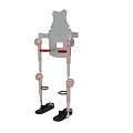 Adjustable Metal Support Frame With Red Straps And Black Base Components 3d model