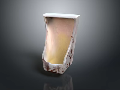 Ceramic Decorative Furniture Piece White With Brown Textured Vertical Planter For Home Decoration 3d model