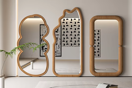 Modern Silent Wind Full-body Mirror Full-body Mirror 3d model
