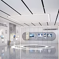 Modern Exhibition Hall Interior Design With Display Walls Screens And Lighting