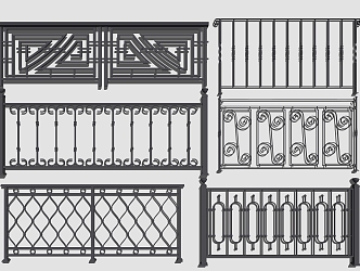 Modern Railing 3d model