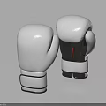Pair Of White Boxing Gloves Sports Equipment With Black Straps For Training
