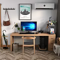 Study Computer Storage Rack Table Lamp Hook Air Conditioning Umbrella Cat Nest Air Conditioning Headset 3d model