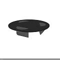 Modern Round Coffee Table With Dark Top Geometric Patterns And Metal Legs 3d model